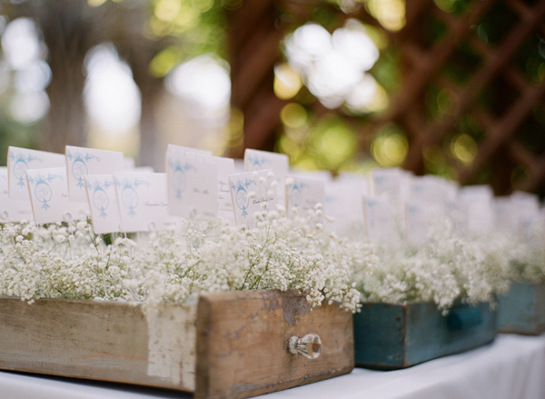 Place-Cards-in-Wooden-Drawers-With-Babys-Breath
